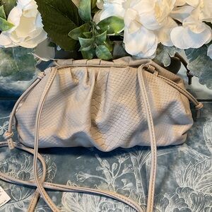 Banana Republic Gray Snakeskin Crossbody Bag